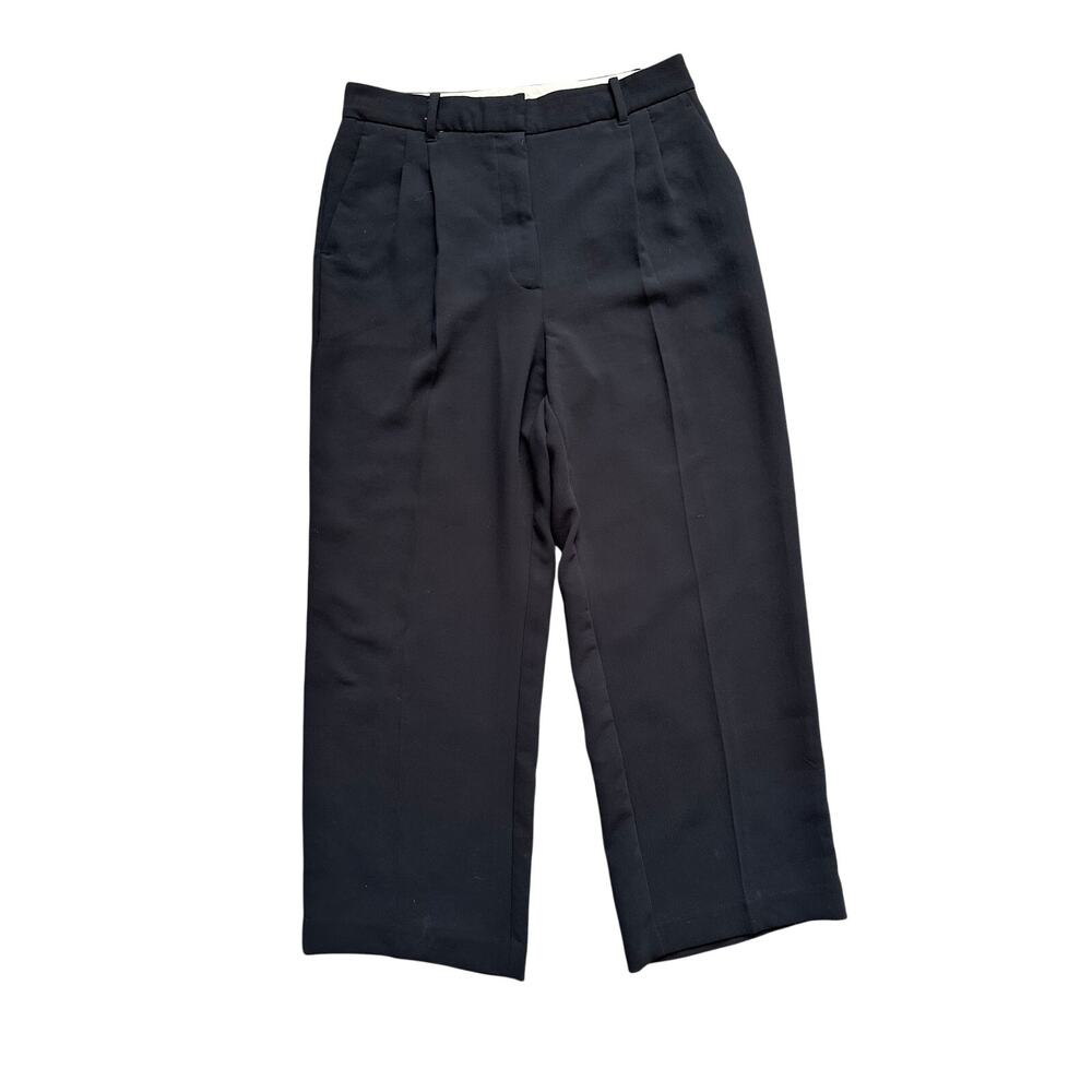Black Wide Leg Trouser Pants Wilfred Aritzia Effortless High Rise Size 14